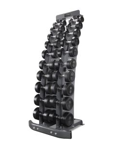 Titanium Strength Rubber Dumbell Set: 2kg a 20kg + Rack